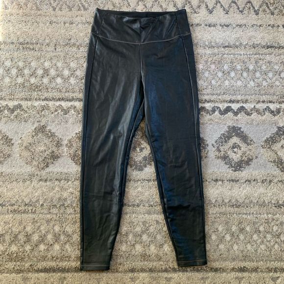 Athleta Black Over All Gleam Tights Medium - Picture 1 of 8